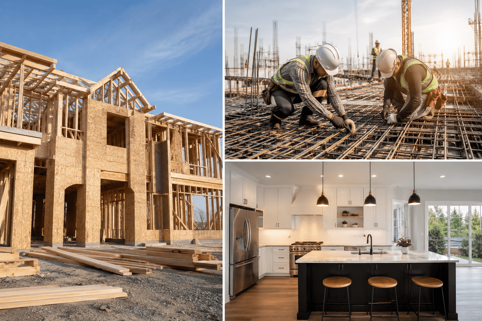 Commercial and residential construction work from framing through finished interiors